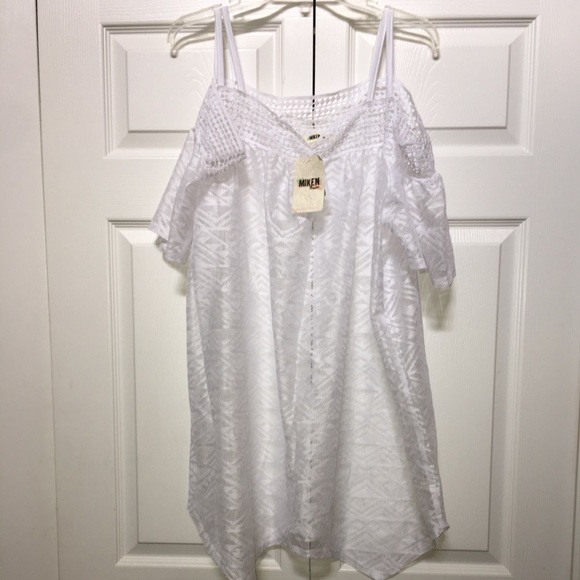 🆕🏖SWIM SUIT-COVER UP. WHITE MESH. WEAR STRAPS UP OR DOWN. BRAND NEW. - Picture 2 of 6